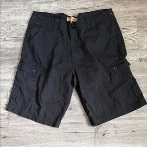 Men's Black Cargo Shorts with Utility Pockets